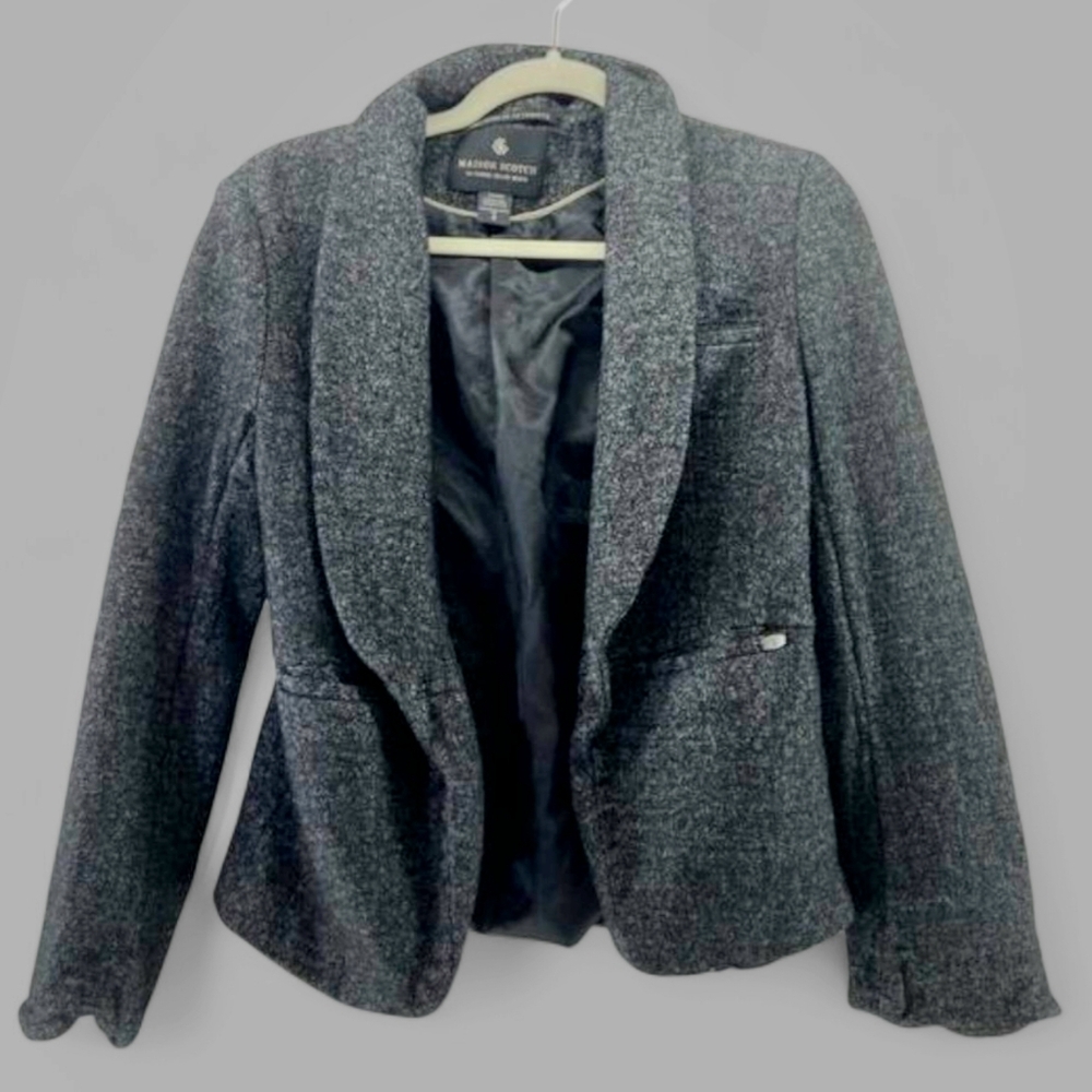 Maison Scotch Gray Wool Blend Jacket Size Medium EUC